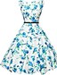 cheap Women&#039;s Dresses-Women&#039;s Casual / Daily Vintage A Line Dress - Floral Ruffle Summer Cotton Blue S M L XL