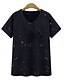 olcso Női pólók-Casual/hétköznapi Nagy méretek Egyszerű V-alakú-Női Póló,Nyomtatott Nyári Rövid ujjú Pamut Nem átlátszó
