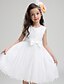 cheap Flower Girl Dresses-A-line Knee-length Flower Girl Dress - Cotton / Satin / Tulle Sleeveless Jewel with