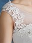 cheap Wedding Dresses-Ball Gown Wedding Dresses Scoop Neck Floor Length Satin Tulle Cap Sleeve Romantic See-Through Backless with Lace 2022