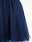 preiswerte Kleider für besondere Anlässe-Ballkleid Halter Knie-Länge Spitze / Tüll Kleid mit Perlenstickerei / Spitze durch TS Couture®