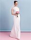 cheap Wedding Dresses-Hall Boho Wedding Dresses Sheath / Column Halter Sleeveless Floor Length Chiffon Bridal Gowns With Lace Solid Color 2023 Summer Wedding Party, Women&#039;s Clothing