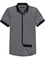 preiswerte Herrenhemden-Sieben Brand® Herren Hemdkragen Kurze Ärmel Shirt &amp; Bluse Schwarz-704A346288