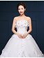 cheap Wedding Dresses-Ball Gown Strapless Cathedral Train Tulle Wedding Dress with Beading Flower by Embroidered Bridal