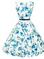cheap Women&#039;s Dresses-Women&#039;s Casual / Daily Vintage A Line Dress - Floral Ruffle Summer Cotton Blue S M L XL