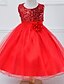رخيصةأون ملابس الفتيات-القليل للفتيات فستان أحمر أسود بدون كم دانتيل فساتين الصيف 6-12 Y
