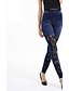 cheap Leggings-Women&#039;s Solid Color Stitching Lace Legging Blue One-Size