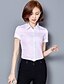 abordables Chemises Pour Femme-Femme Bloc de Couleur Chemise Travail Grandes Tailles Col de Chemise Blanche / Rose / Bleu