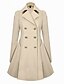 cheap Women&#039;s Coats &amp; Trench Coats-Women&#039;s Going out / Work Vintage Trench Coat,Solid Long Sleeve All Seasons Blue / Beige / Black Cotton Thin