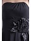 olcso Koktélruhák-A-vonalú Kis fekete ruha Koktélparty Ruha Pánt nélküli Ujjatlan Térdig érő Sifon val vel Átkötős Virág 2020