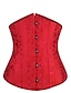 billiga Korsetter-Corset Women&#039;s Black White Red Cotton Modal Underbust Corset Lace Up Jacquard