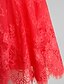 Χαμηλού Κόστους Φορέματα Χορού Αποφοίτησης-Γραμμή Α Φόρεμα Αργίες Καλωσόρισμα Μέχρι το γόνατο Αμάνικο Σκάφος λαιμού Δαντέλα με Ζώνη / Κορδέλα 2024