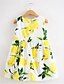 Χαμηλού Κόστους Φορέματα-Λίγο Κοριτσίστικα Φόρεμα Φλοράλ Καθημερινά Κίτρινο Βαμβάκι Αμάνικο Λουλουδάτο Φορέματα Καλοκαίρι