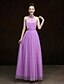 cheap Bridesmaid Dresses-A-Line Halter Neck Ankle Length Satin / Tulle Bridesmaid Dress with Flower by / Open Back