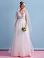 זול שמלות כלה-שמלות חתונה גזרת A תחתונית צווארון V כתפיות ספגטי עד הריצפה טול שמלות כלה עם תחרה קיץ 2023 מסיבת חתונה, בגדי נשים
