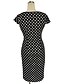 preiswerte Damenkleider-Damen Arbeit Retro / Street Schick Baumwolle Bodycon Kleid Punkt Knielang Hohe Hüfthöhe