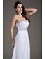 cheap Wedding Dresses-Sheath / Column Strapless Sweep / Brush Train Chiffon Made-To-Measure Wedding Dresses with Beading / Draping by / Sparkle &amp; Shine