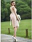 cheap Bridesmaid Dresses-Sheath / Column Bateau Neck Knee Length Lace Bridesmaid Dress with Sash / Ribbon by