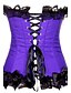 cheap Corsets &amp; Shapewear-Women&#039;s Lace Up Plus Size / Overbust Corset - Patchwork Purple S M L / Sexy