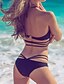 cheap Women&#039;s Swimwear &amp; Bikinis-Women&#039;s Halter Neck Black Bikini Swimwear - Solid Colored S M L / Low Waist / Summer / Super Sexy