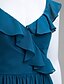 お買い得  プロムドレス-A-Line Elegant Prom Formal Evening Dress V Neck Sleeveless Ankle Length Georgette with Pleats 2021