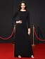 זול שמלות ערב-מעטפת \ עמוד ערב רישמי שמלה סקופ צוואר שרוול ארוך עד הריצפה ג&#039;רסי עם קפלים 2020