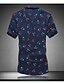 cheap Men&#039;s Tops-Men&#039;s Plus Size Print Shirt Daily Work White / Blue / Short Sleeve