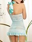 baratos Lingerie Sexy-Mulheres Sexy Chemise &amp; Camisola Roupa de Noite Azul / Renda