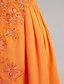 cheap Cocktail Dresses-A-Line Cute Holiday Cocktail Party Prom Dress Jewel Neck Sleeveless Knee Length Chiffon with Appliques 2020
