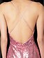 cheap Evening Dresses-Mermaid / Trumpet Celebrity Style Dress Formal Evening Court Train Sleeveless Plunging Neck Sequined with Sequin 2024