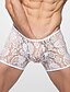 baratos Moda Íntima Exótica para Homem-Homens Super Sexy Boxer Curto - Renda / Com Transparência Cintura Baixa