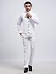 abordables Costumes Homme-serge blanc slim fit costume trois-pièces