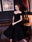 cheap Prom Dresses-A-Line Dress Cocktail Party Tea Length Off Shoulder Lace with Lace Sash / Ribbon Crystals 2024