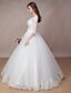 olcso Menyasszonyi ruhák-Hercegnő Scoop nyak Földig érő Csipke Egyéni esküvői ruhák val vel Csokor Fodros Virág által CHQY