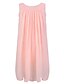 cheap Women&#039;s Dresses-Women&#039;s Daily Going out Street chic Mini Loose Chiffon Dress - Solid Colored Beaded Pleated Summer Black Beige Pink L XL XXL
