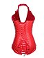 abordables Corsets et lingerie sculptante-Crochet Corset - Couleur Pleine Femme Rouge S M L