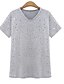 olcso Női pólók-Casual/hétköznapi Nagy méretek Egyszerű V-alakú-Női Póló,Nyomtatott Nyári Rövid ujjú Pamut Nem átlátszó