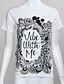 billige T-shirts til kvinde-Kortærmet Rund hals Tynd Damer Blomstret Sommer Simpel Gade Afslappet/Hverdag T-shirt,Polyester