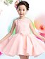 cheap Flower Girl Dresses-A-line Knee-length Flower Girl Dress - Lace Satin Tulle Jewel with Bow(s) Sash / Ribbon