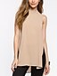 cheap Women&#039;s Blouses &amp; Shirts-Women&#039;s Choker Solid Red / Beige Blouse,Stand Sleeveless