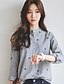 cheap Plus Size Tops-Women&#039;s Shirt Embroidered Crew Neck Daily Long Sleeve Tops Gray