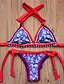 cheap Women&#039;s Swimwear &amp; Bikinis-Women&#039;s Swimwear Bikini Swimsuit Print Black Yellow Red Blue Brown Bandeau Bathing Suits Animal Lace Up