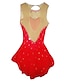 Χαμηλού Κόστους Φορέματα Πατινάζ, Παντελόνια &amp; Τζάκετ-Φόρεμα για φιγούρες πατινάζ Γυναικεία Κοριτσίστικα Patinaj Φορέματα Σύνολα Κόκκινο Ελαστίνη Ανταγωνισμός Ενδυμασία πατινάζ Χειροποίητο Κλασσικά Μακρυμάνικο Πατινάζ Πάγου Πατινάζ για φιγούρες