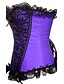 cheap Corsets &amp; Shapewear-Women&#039;s Lace Up Plus Size / Overbust Corset - Patchwork Purple S M L / Sexy