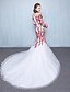 זול שמלות ערב-בתולת ים \ חצוצרה ערב רישמי שמלה סירה מתחת לכתפיים שובל קורט תחרה טול עם אפליקציות 2020