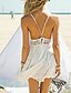 cheap Women&#039;s Swimwear &amp; Bikinis-Women&#039;s Halter One-pieces / Cover-Ups,Color Block Wireless / Padless Bra Lace / Mesh White