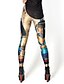 preiswerte Damenmode-Damen Sportlich Legging Galaxis Druck Mittlere Taillenlinie Beige S M L / Skinny