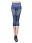 preiswerte Leggings-Damen Jeans Legging - Solide Schwarz Blau Einheitsgröße