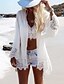 cheap One-piece swimsuits-Women&#039;s Boho Cover-Up Swimsuit Lace Solid Colored Swimwear Bathing Suits White