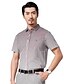 billige Herreskjorter-Syv Brand® Herre Krave Kort Ærme Shirt &amp; bluse Sølv-704A330713